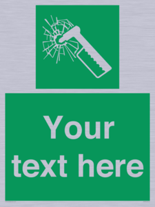 Custom sign safe condition emergency hammer